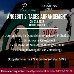 Passionsspiele Oberammergau 2-Tages-Arrangement Angebot