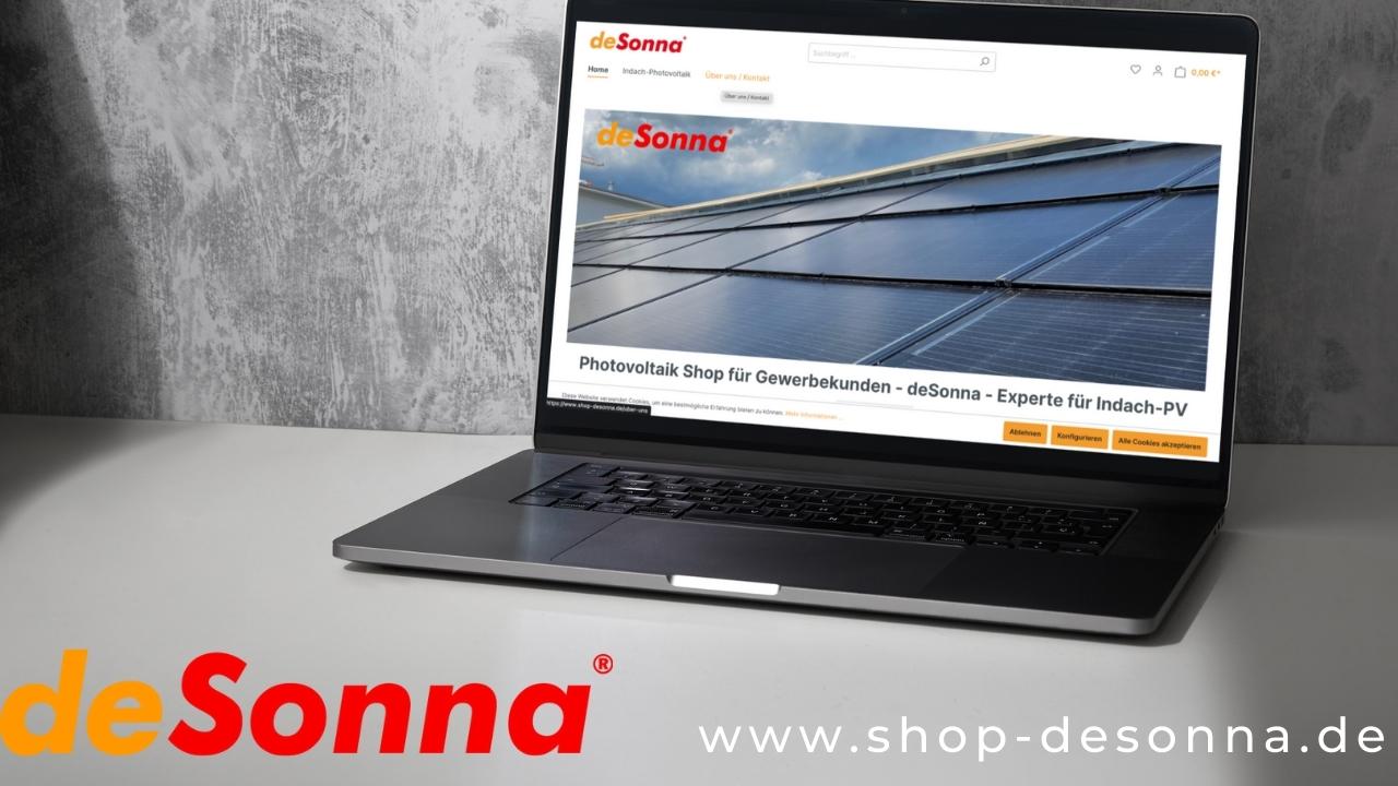 www.shop-desonna.de - Neuer Solrif Indach-Photovoltaik Online Shop für Gewerbekunden - deSonna GmbH